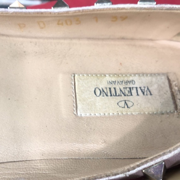 Valentino Cream Rockstud Pointed Flats 39 - Picture 3 of 5